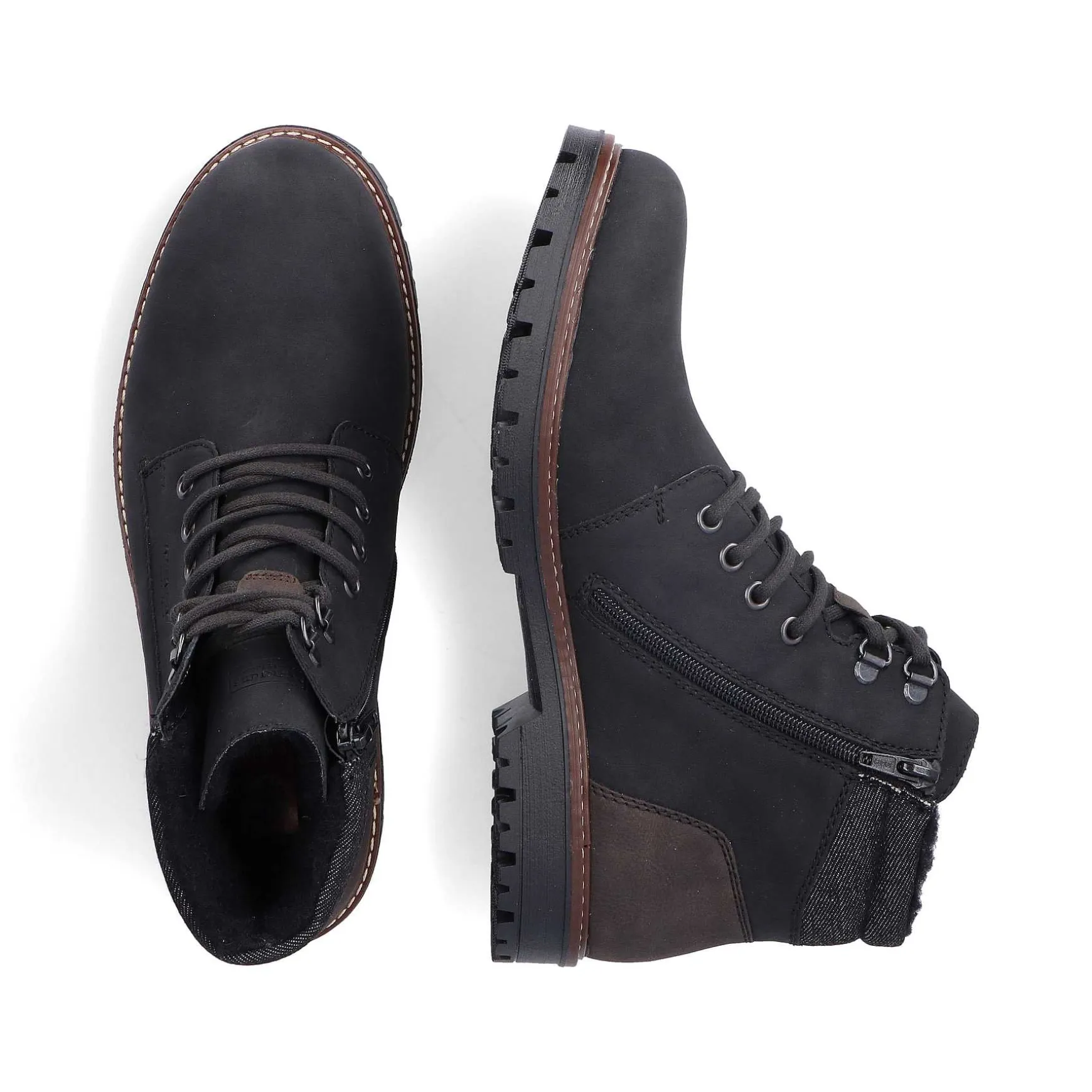 Rieker Men'S Corded Boots Asphalt Black