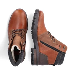 Rieker Men'S Corded Boots Caramel Brown