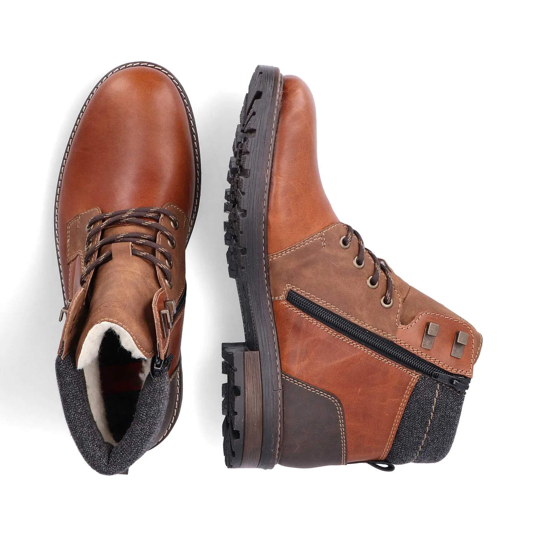 Rieker Men'S Corded Boots Caramel Brown