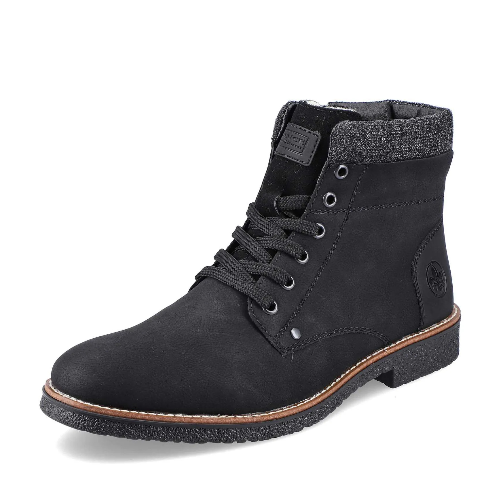 Rieker Men'S Corded Boots Deep Black
