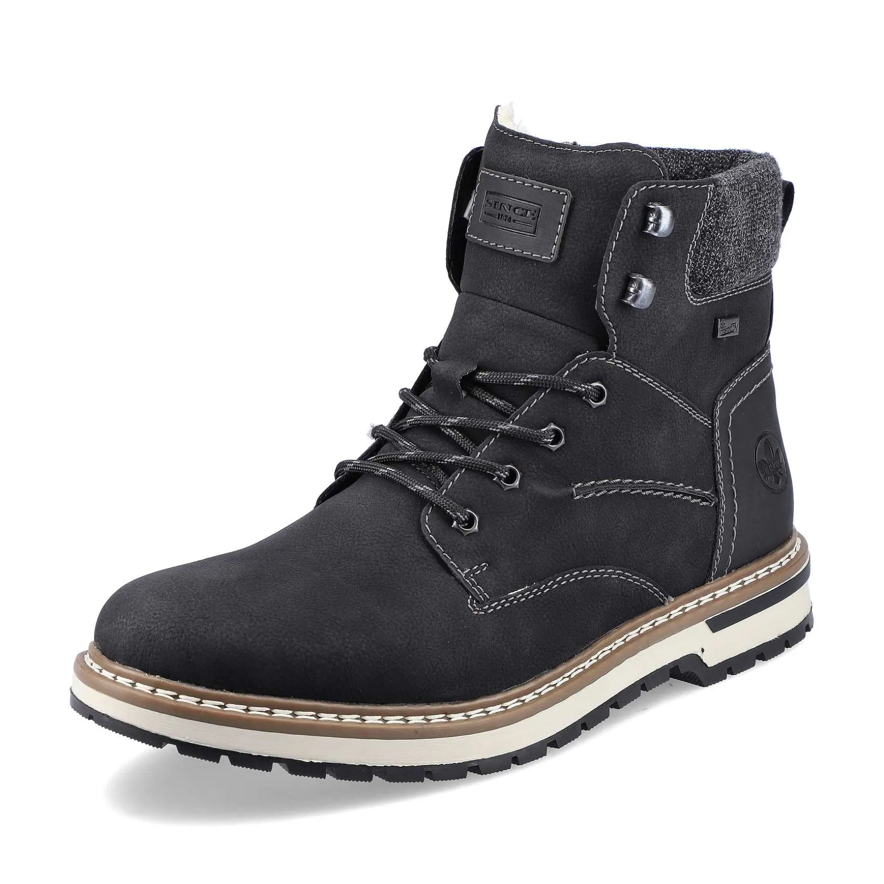 Rieker Men'S Corded Boots Deep Black