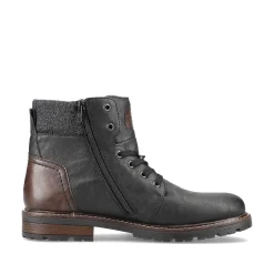 Rieker Men'S Corded Boots Deep Black
