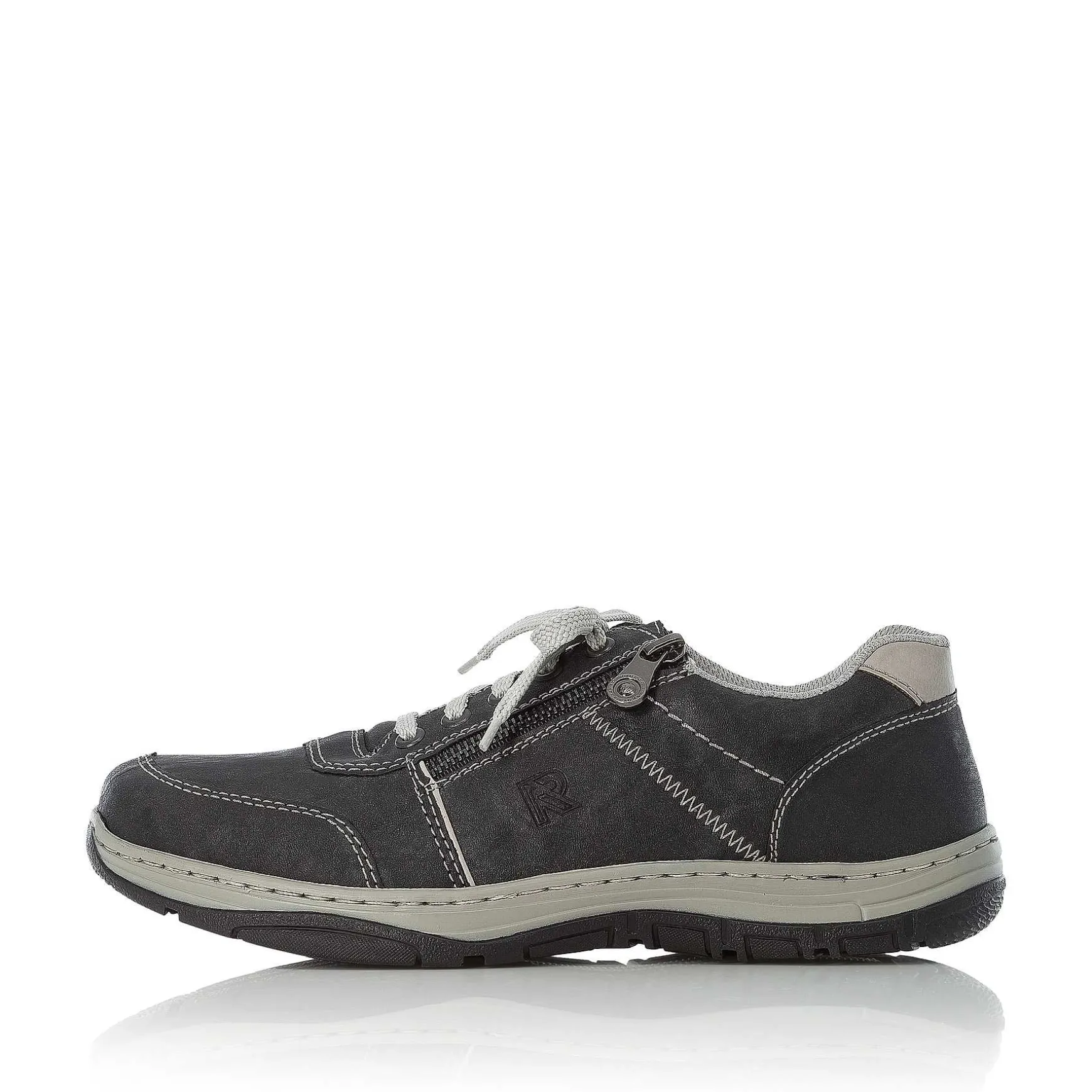 Rieker Men'S Lace-Up Shoes Steel Gray-White