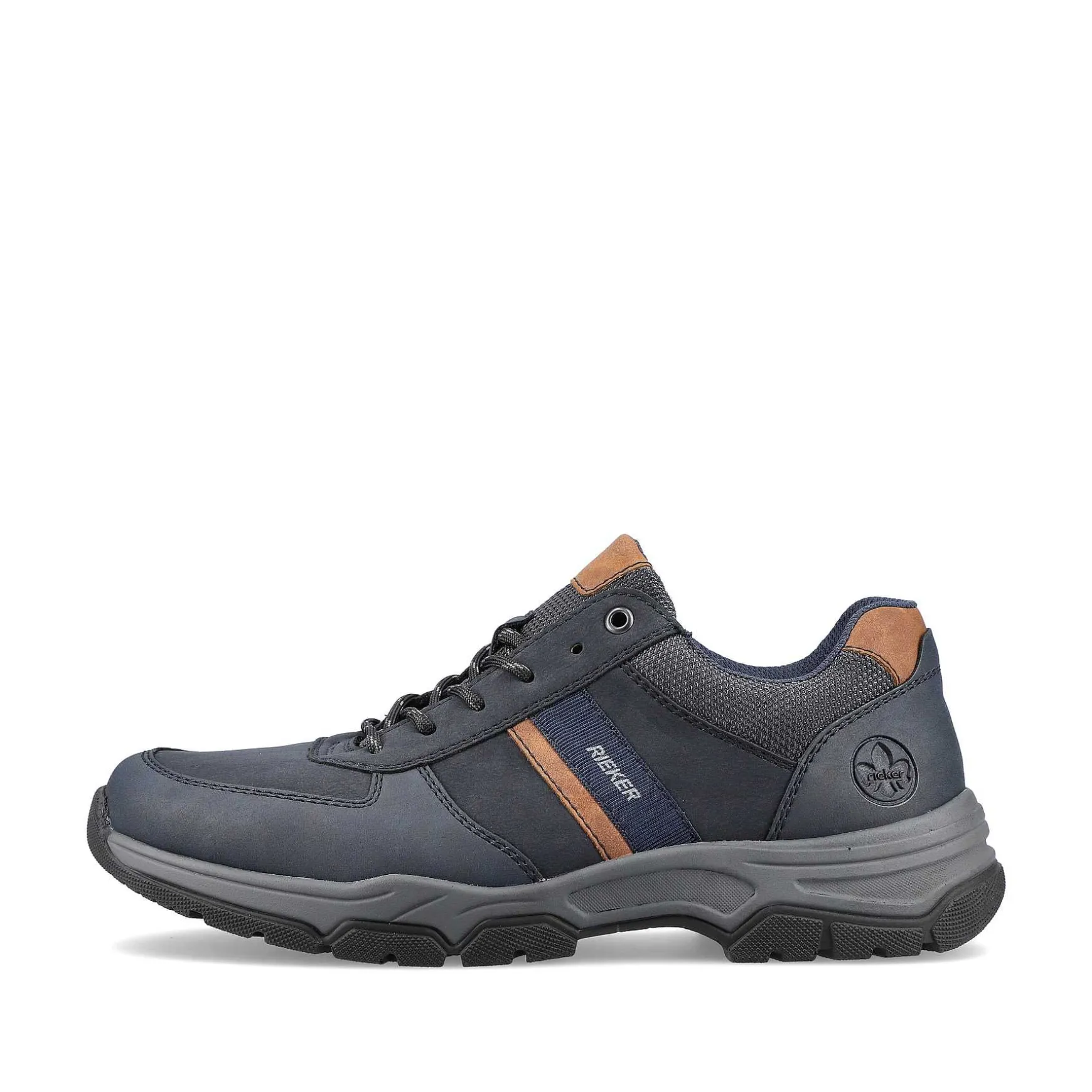 Rieker Men'S Lace-Up Shoes Blue-Brown