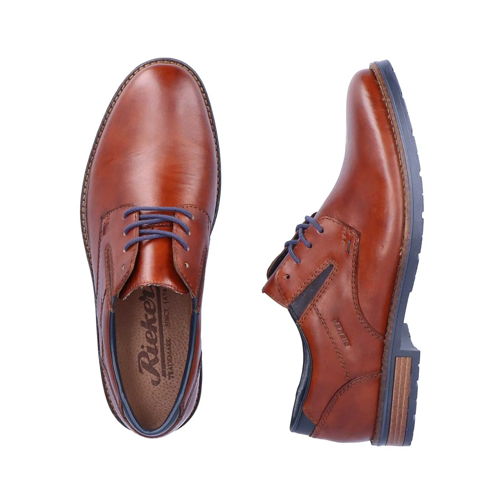 Rieker Men'S Lace-Up Shoes Chestnut Brown