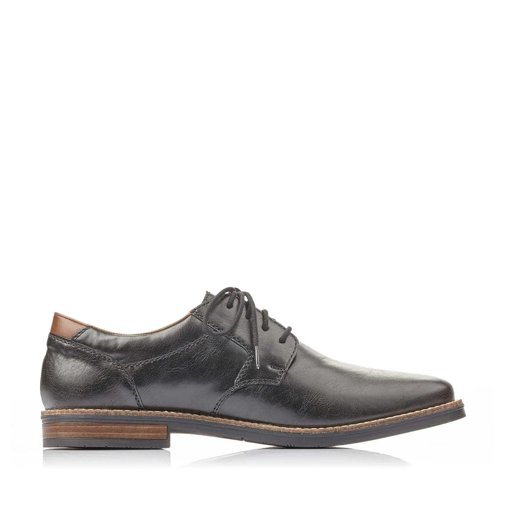 Rieker Men'S Lace-Up Shoes Glossy Black