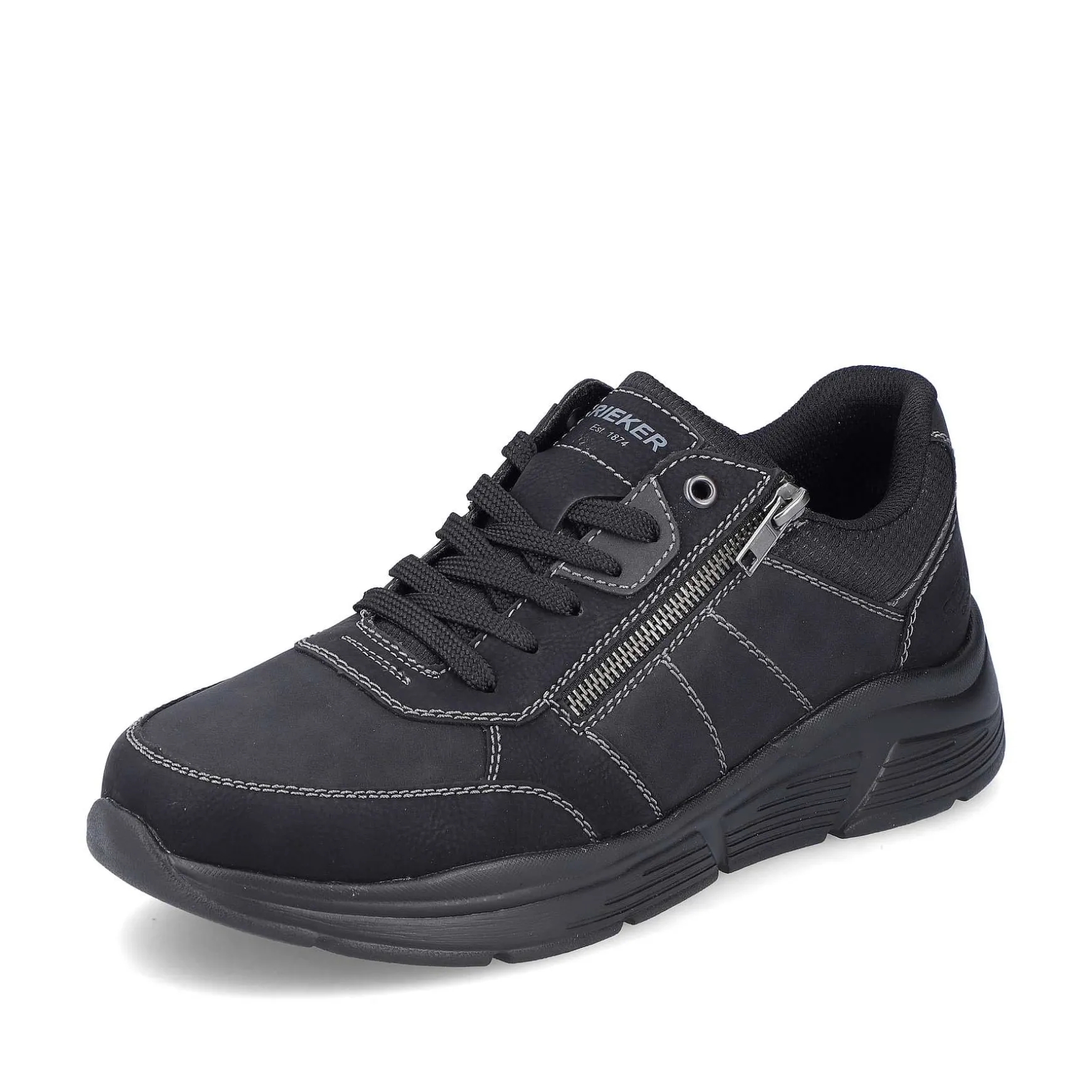 Rieker Men'S Lace-Up Shoes Asphalt Black