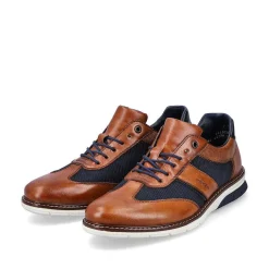 Rieker Men'S Lace-Up Shoes Cinnamon Brown-Ocean Blue