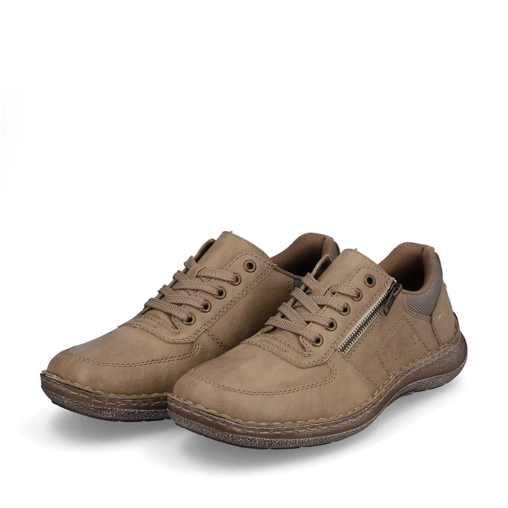 Rieker Men'S Lace-Up Shoes Brown Beige
