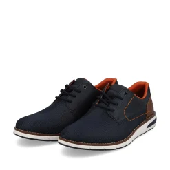 Rieker Men'S Lace-Up Shoes Navy Blue-Orange