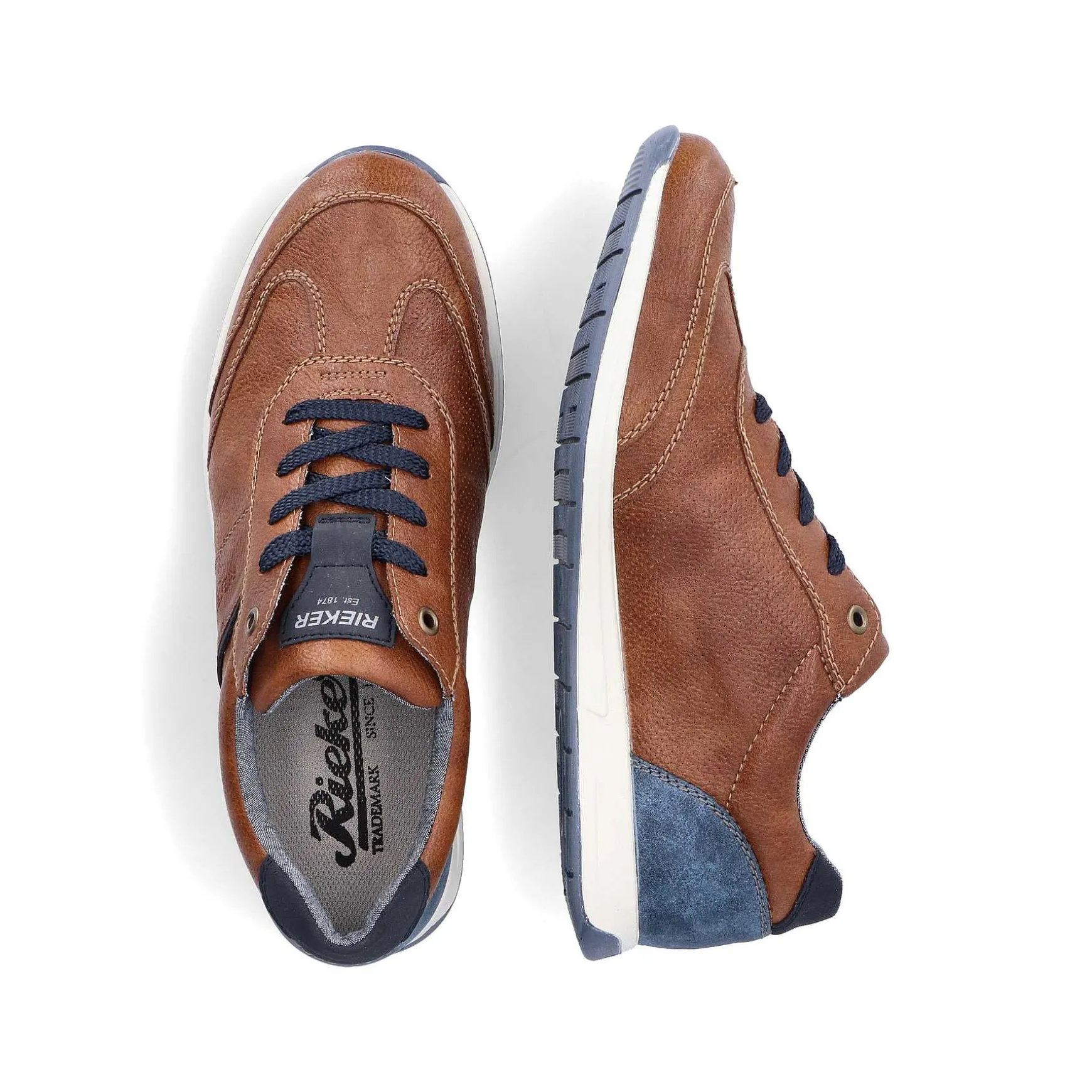 Rieker Men'S Lace-Up Shoes Chestnut Brown