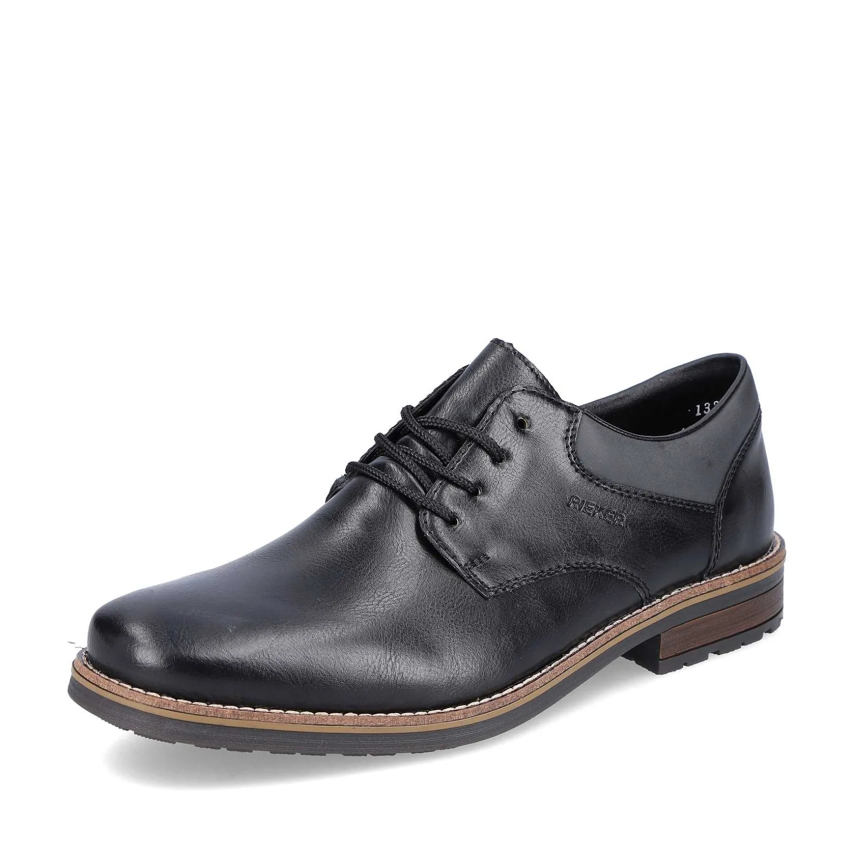 Rieker Men'S Lace-Up Shoes Glossy Black