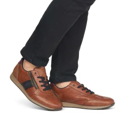 Rieker Men'S Lace-Up Shoes Fox Brown-Black