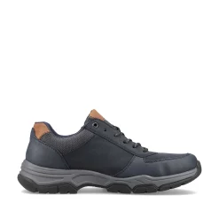 Rieker Men'S Lace-Up Shoes Blue-Brown