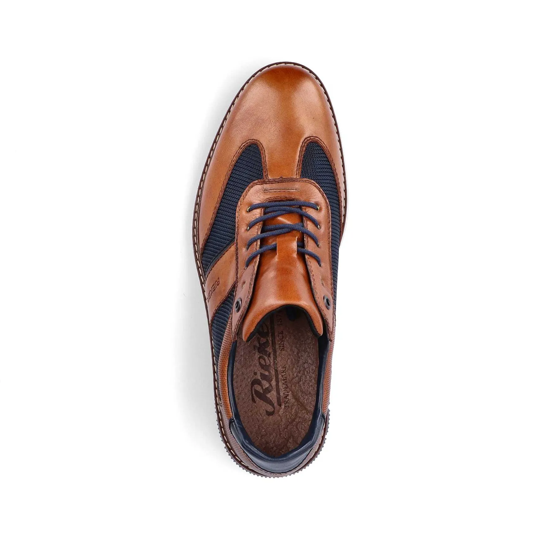 Rieker Men'S Lace-Up Shoes Cinnamon Brown-Ocean Blue
