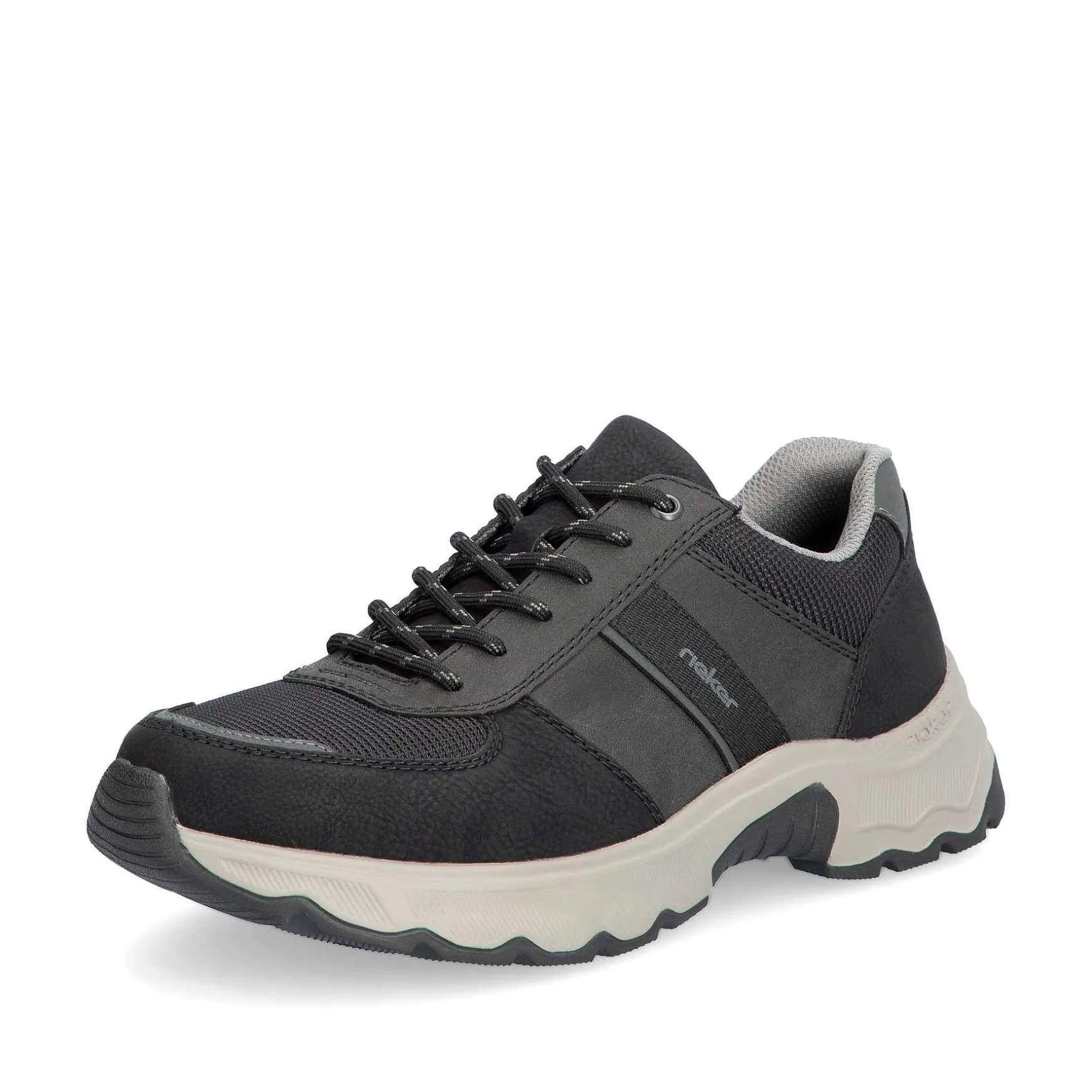 Rieker Men'S Lace-Up Shoes Asphalt Black