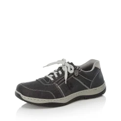 Rieker Men'S Lace-Up Shoes Steel Gray-White