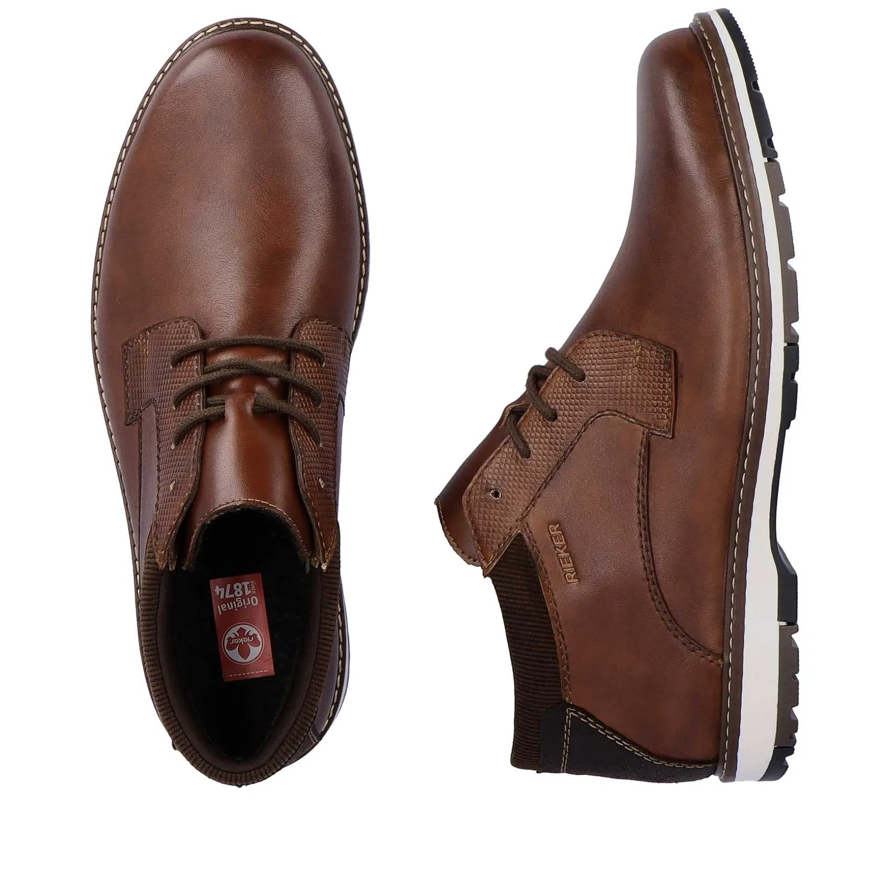 Rieker Men'S Lace-Up Shoes Wood Brown
