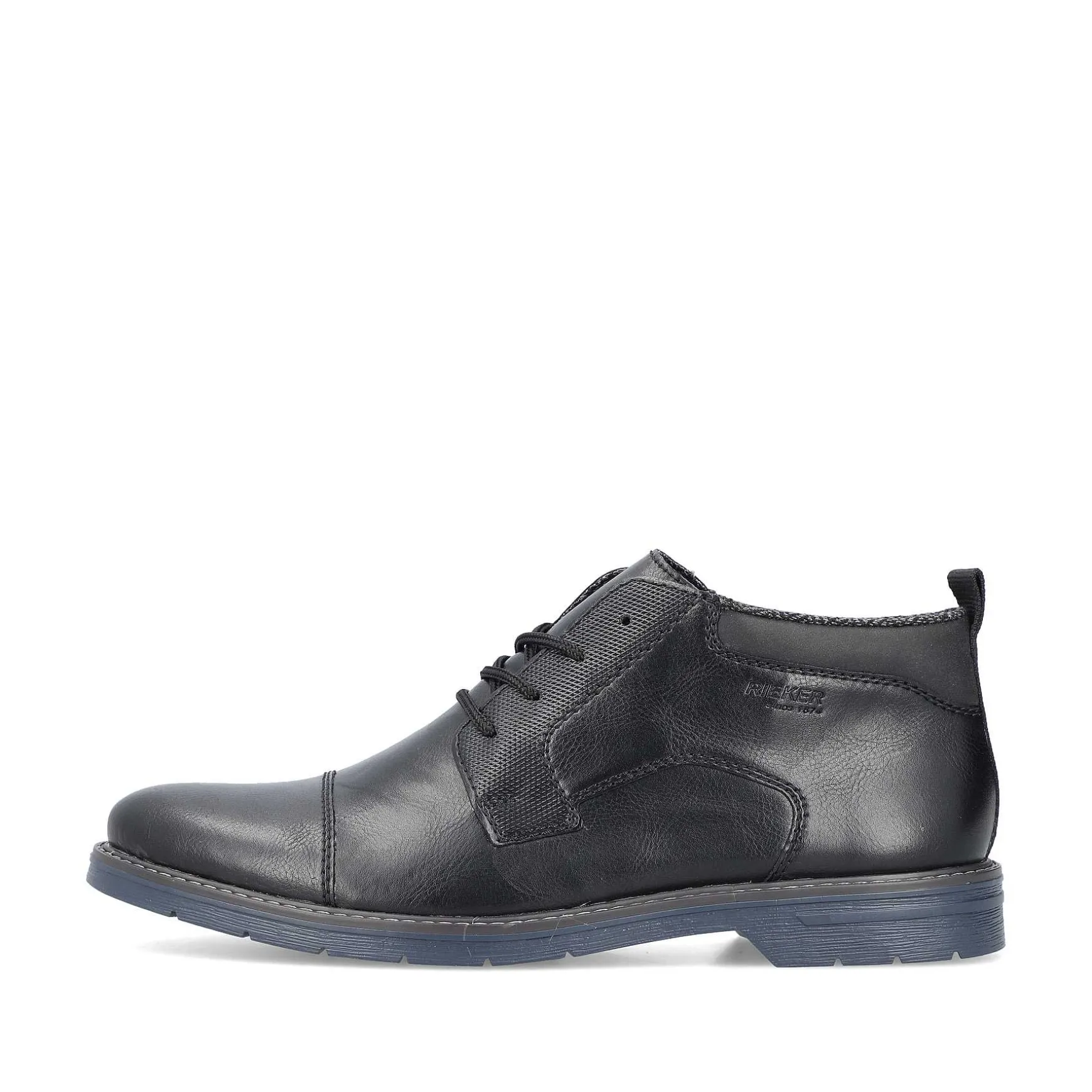 Rieker Men'S Lace-Up Shoes Glossy Black