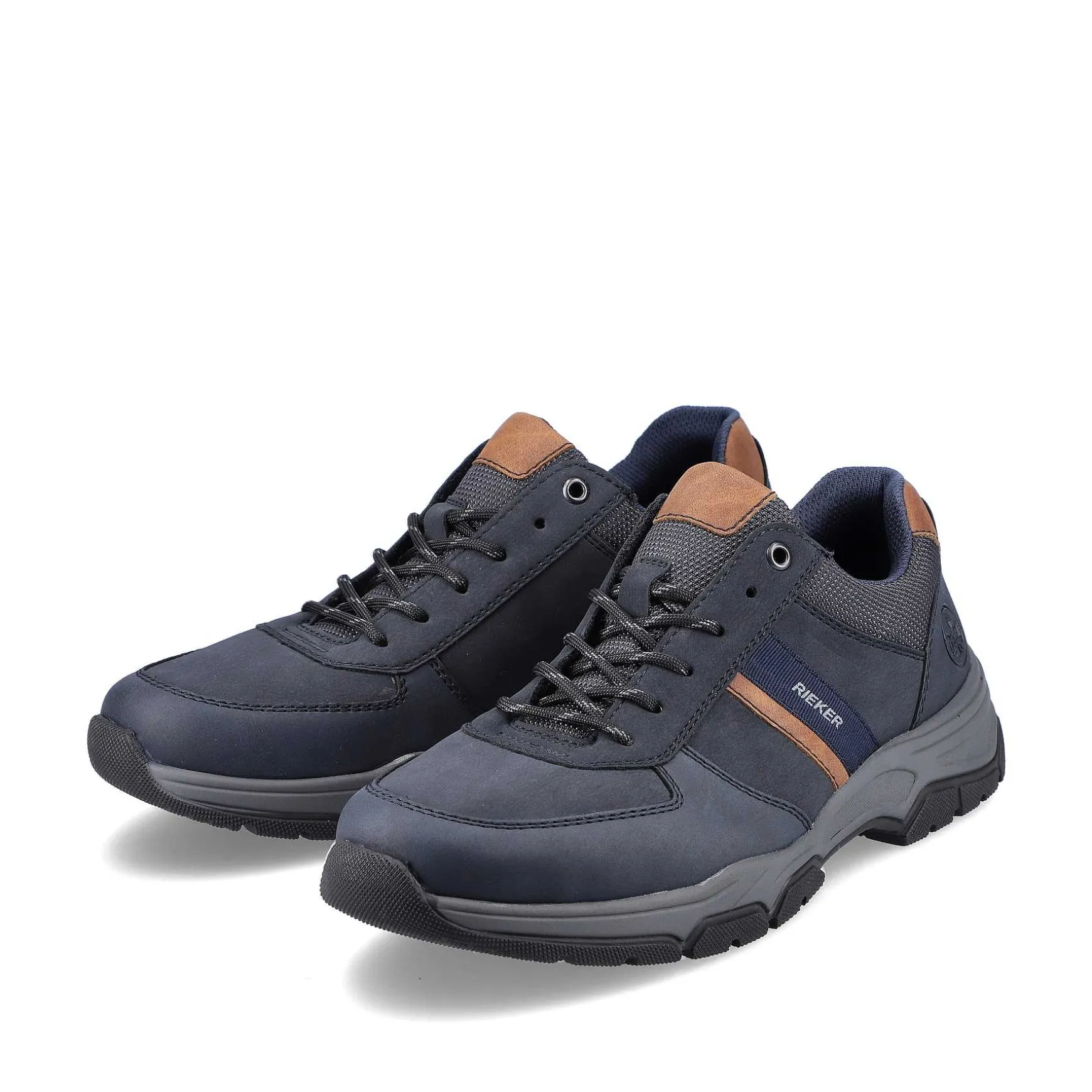 Rieker Men'S Lace-Up Shoes Blue-Brown