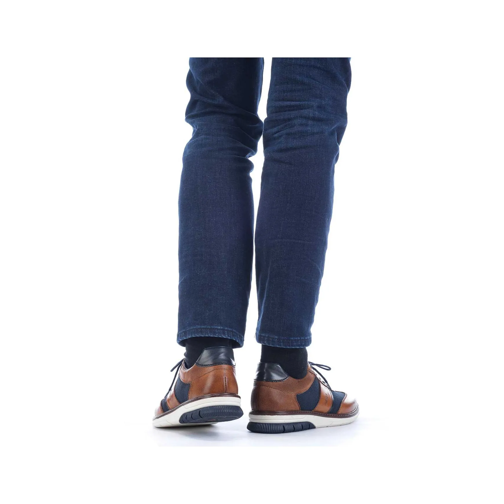 Rieker Men'S Lace-Up Shoes Cinnamon Brown-Ocean Blue