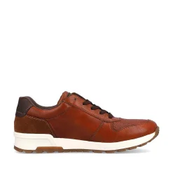 Rieker Men'S Lace-Up Shoes Caramel Brown-Fire Red