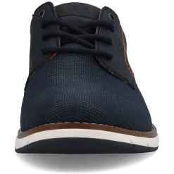 Rieker Men'S Lace-Up Shoes Navy Blue-Orange