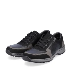 Rieker Men'S Lace-Up Shoes Asphalt Black