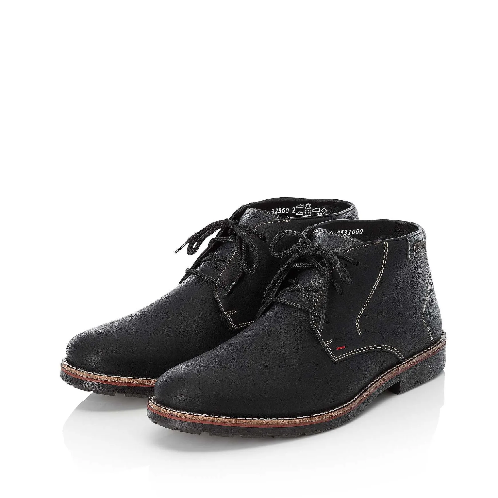 Rieker Men'S Lace-Up Shoes Graphite Black
