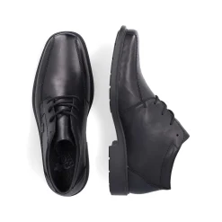 Rieker Men'S Lace-Up Shoes Glossy Black