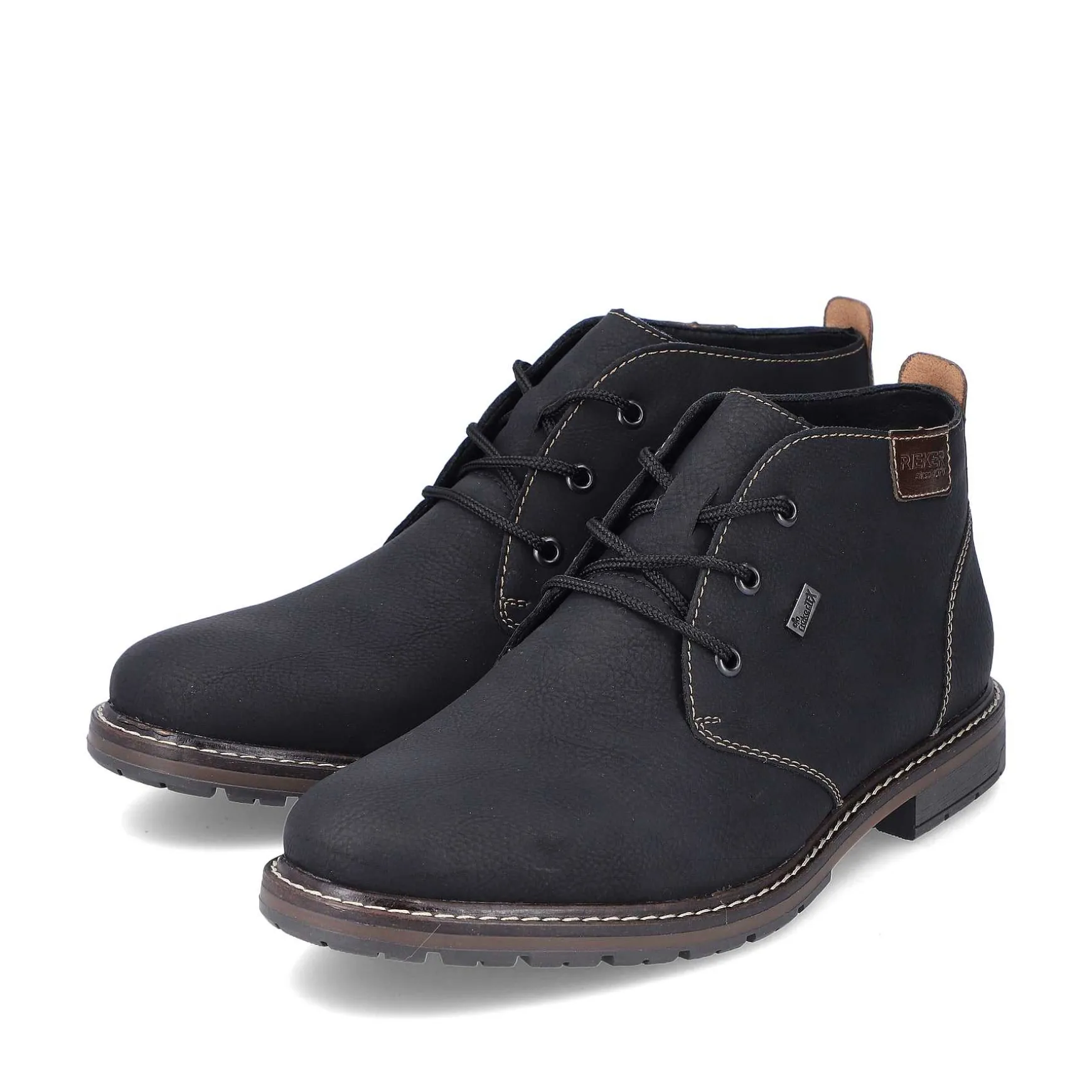 Rieker Men'S Lace-Up Shoes Asphalt Black