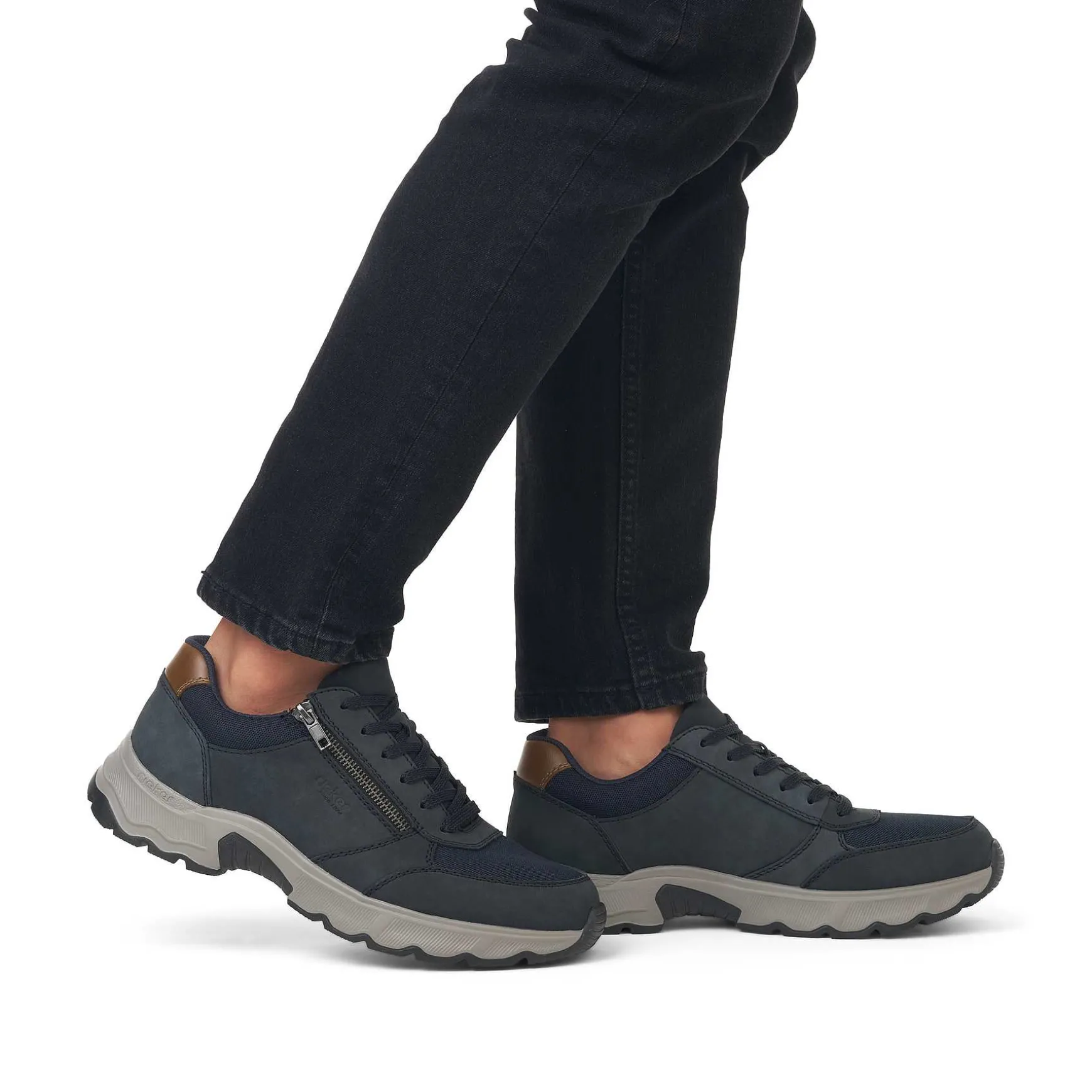 Rieker Men'S Lace-Up Shoes Steel Blue