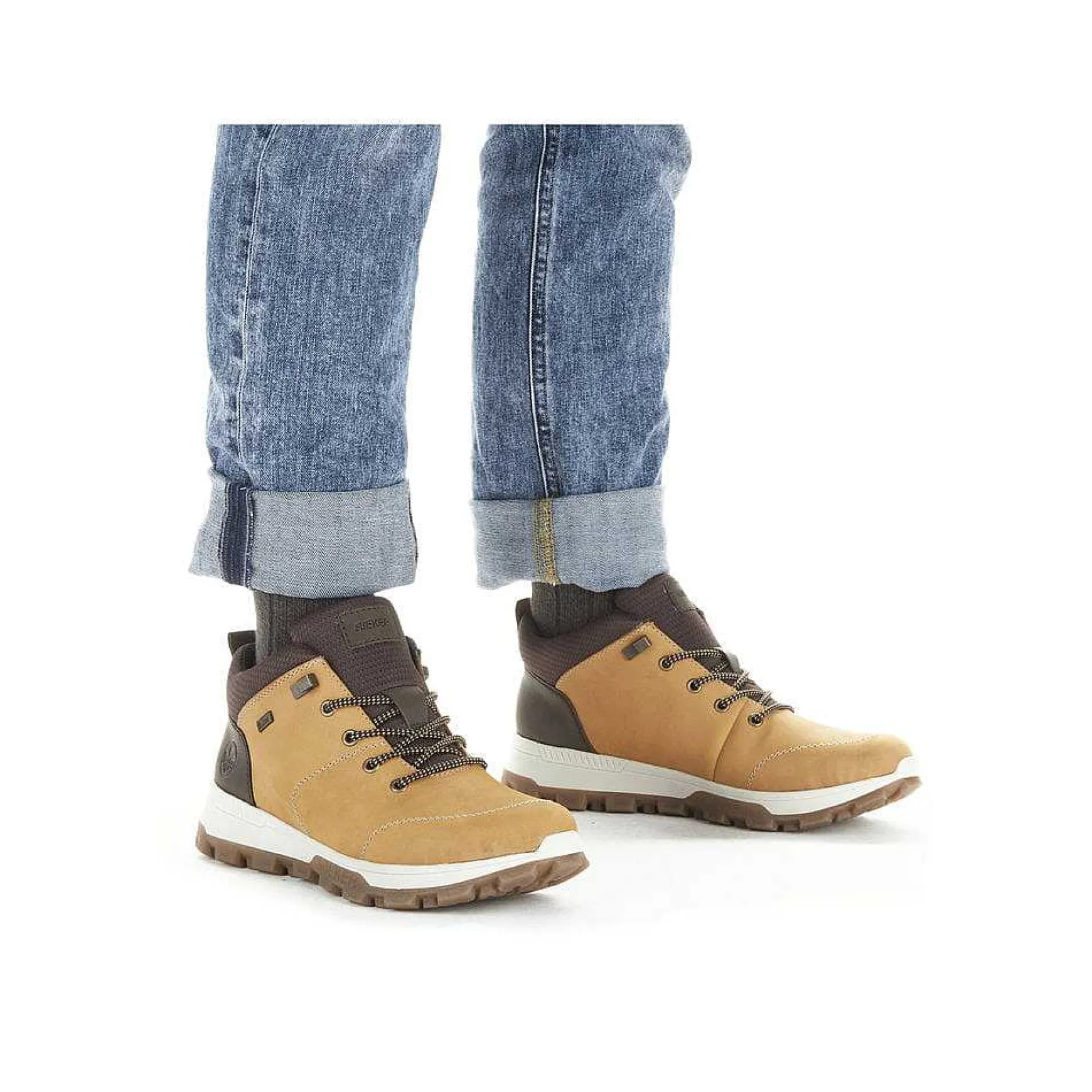 Rieker Men'S Lace-Up Shoes Golden Yellow