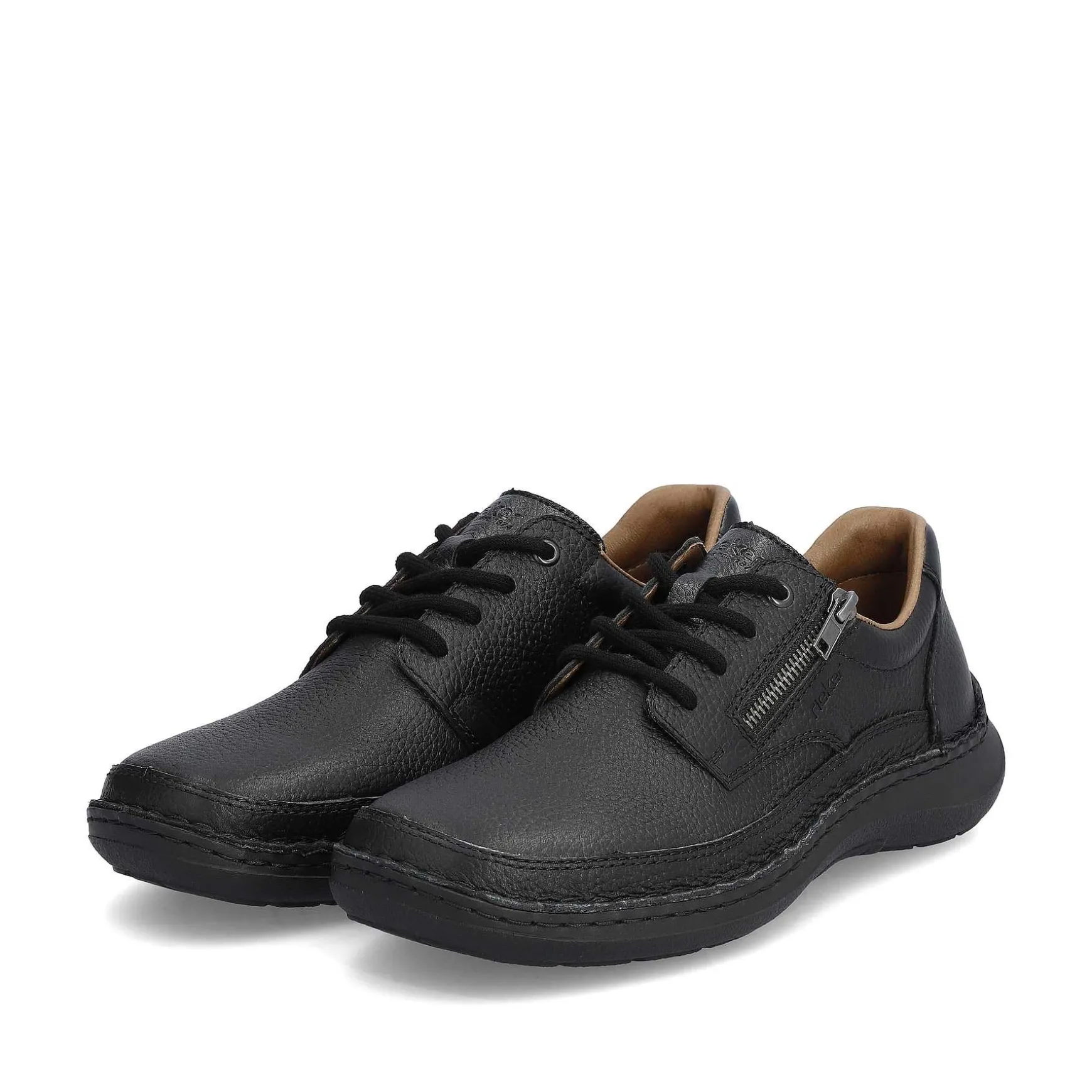 Rieker Men'S Lace-Up Shoes Night Black