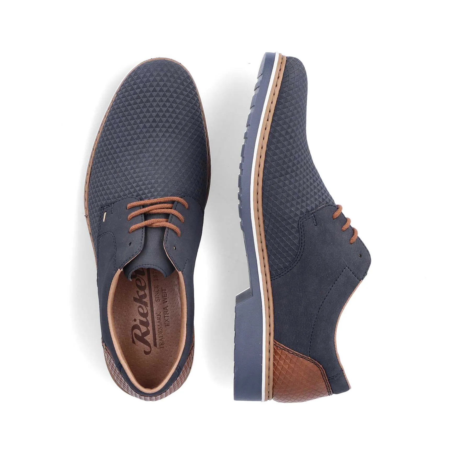 Rieker Men'S Lace-Up Shoes Navy Blue