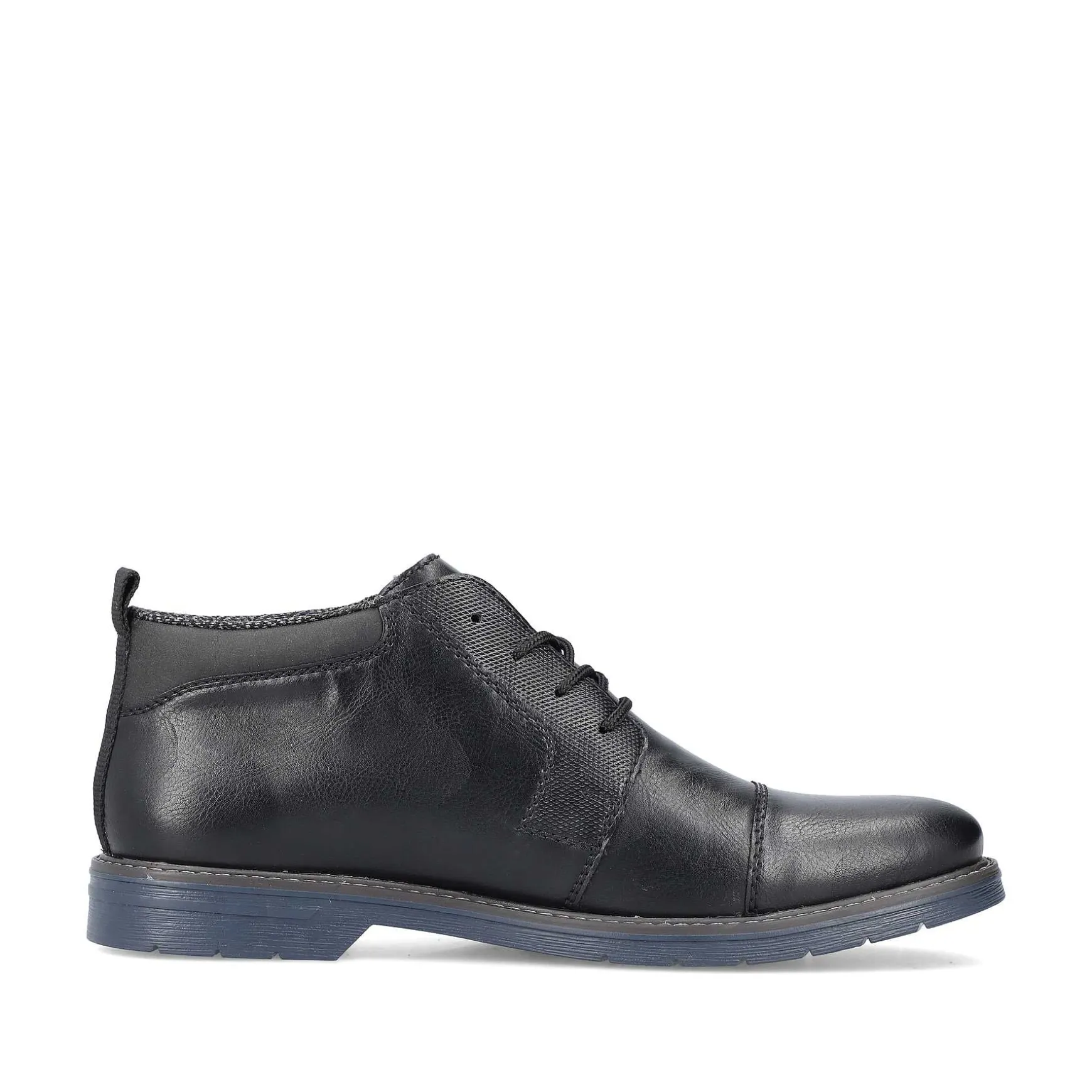 Rieker Men'S Lace-Up Shoes Glossy Black