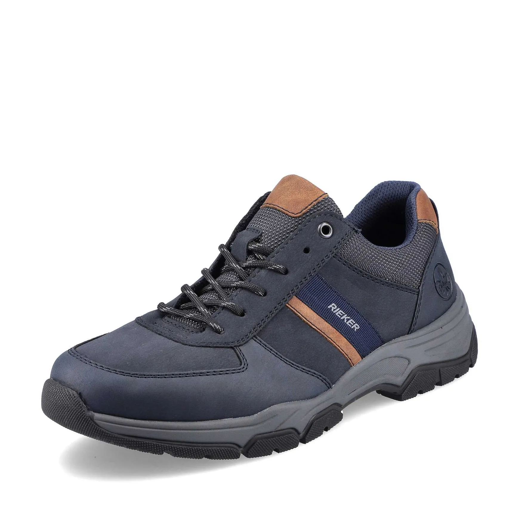 Rieker Men'S Lace-Up Shoes Blue-Brown