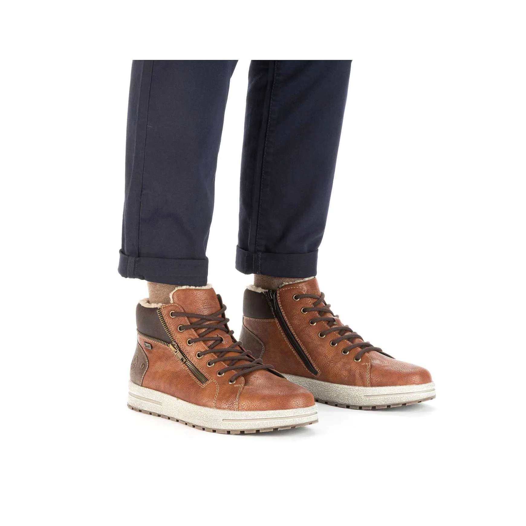Rieker Men'S Lace-Up Shoes Caramel Brown