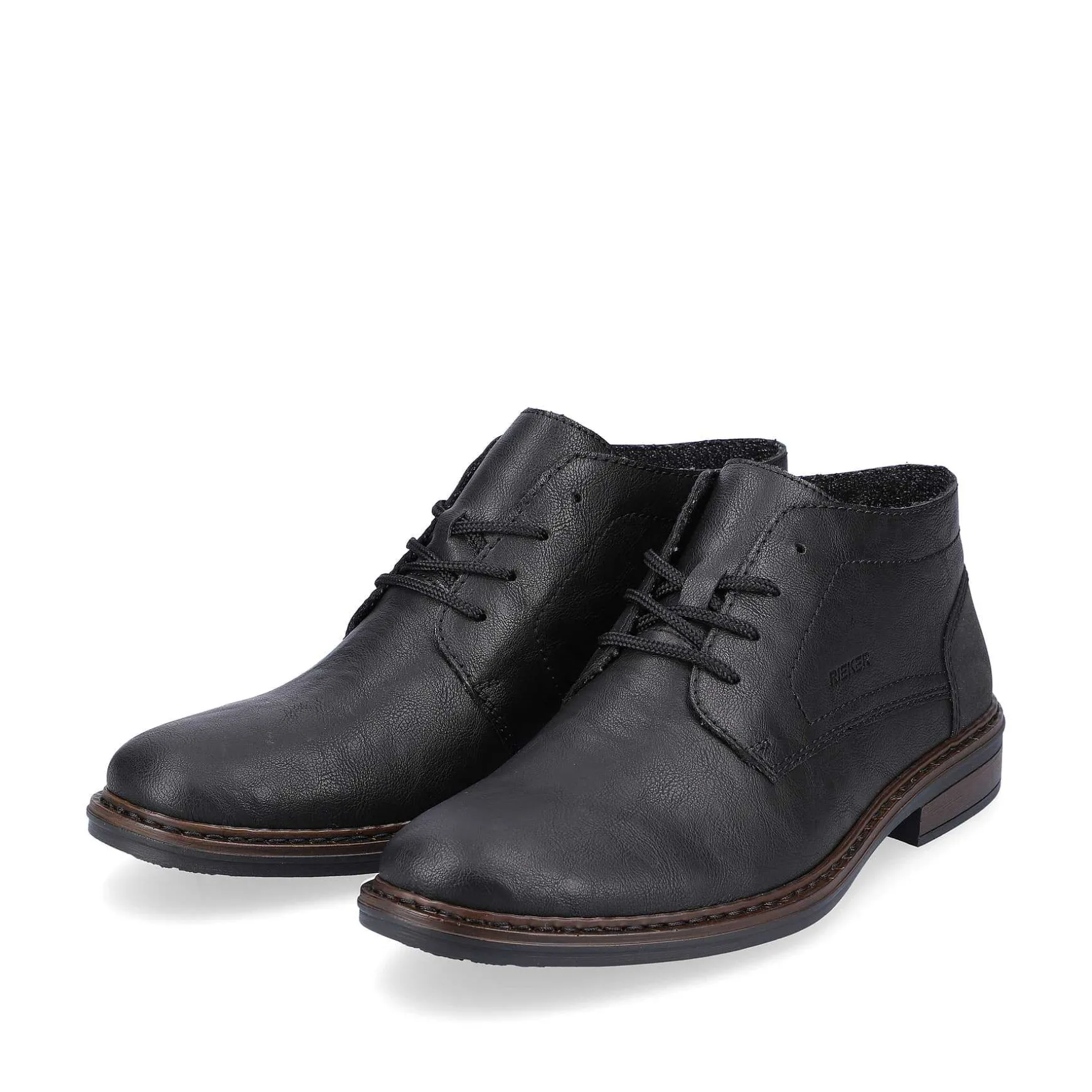 Rieker Men'S Lace-Up Shoes Jet Black