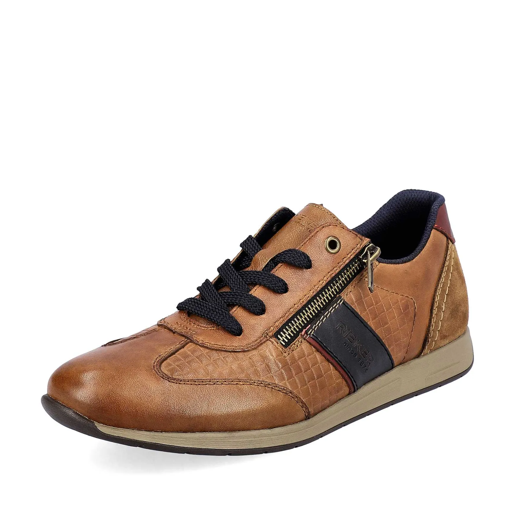 Rieker Men'S Lace-Up Shoes Fox Brown-Black