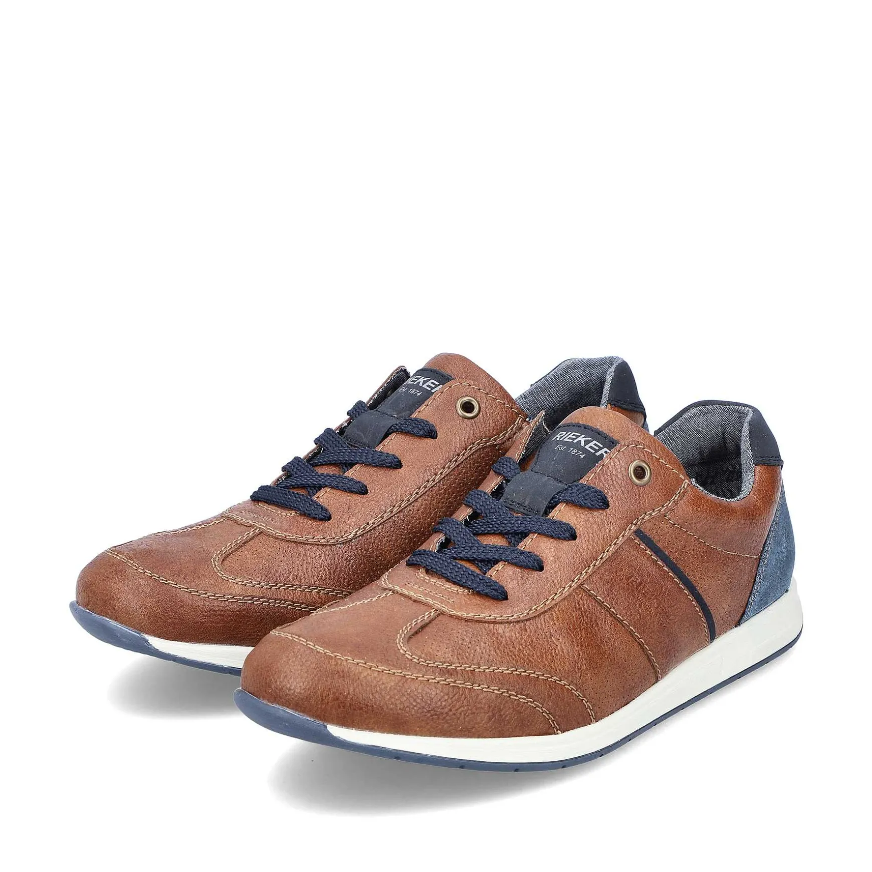 Rieker Men'S Lace-Up Shoes Chestnut Brown