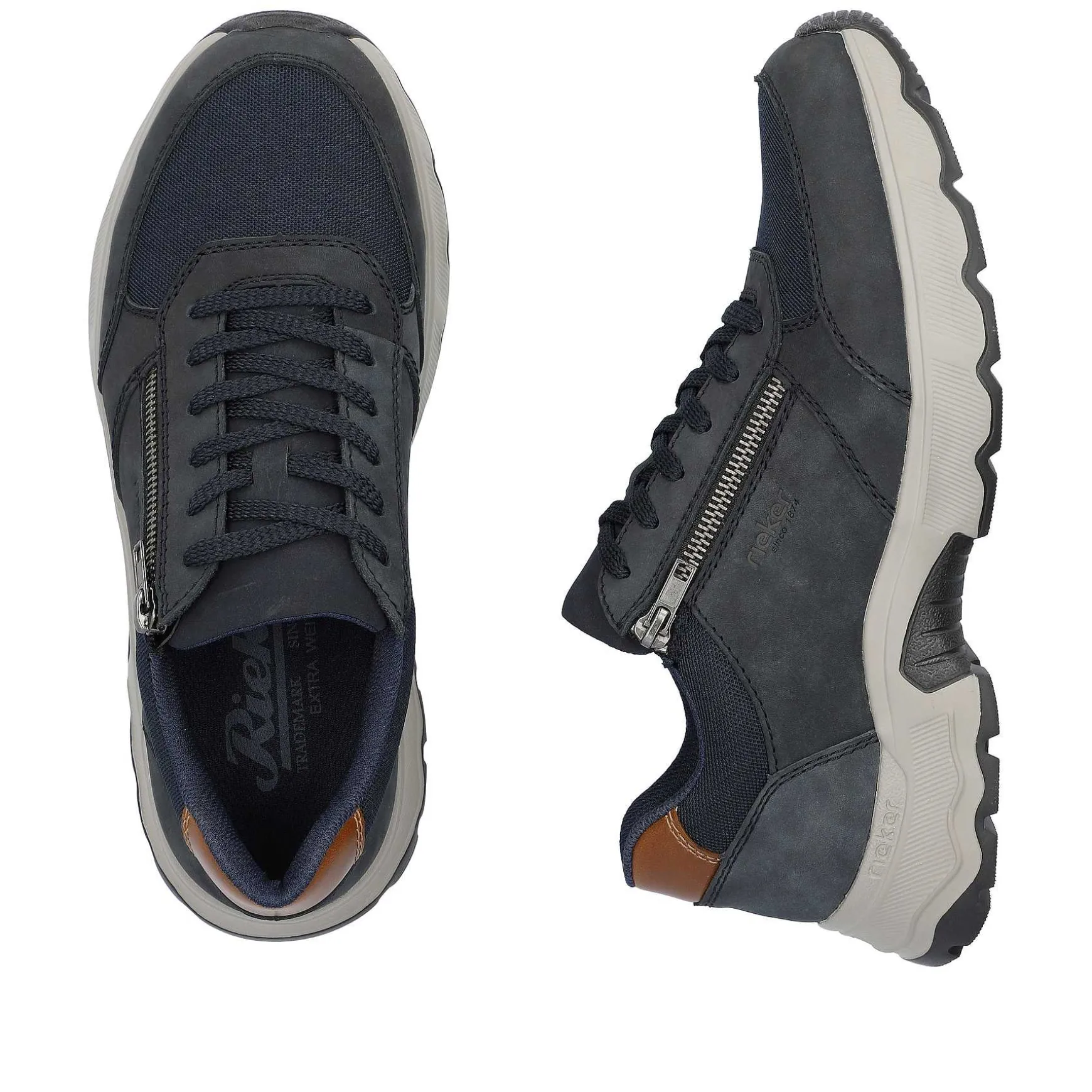 Rieker Men'S Lace-Up Shoes Steel Blue