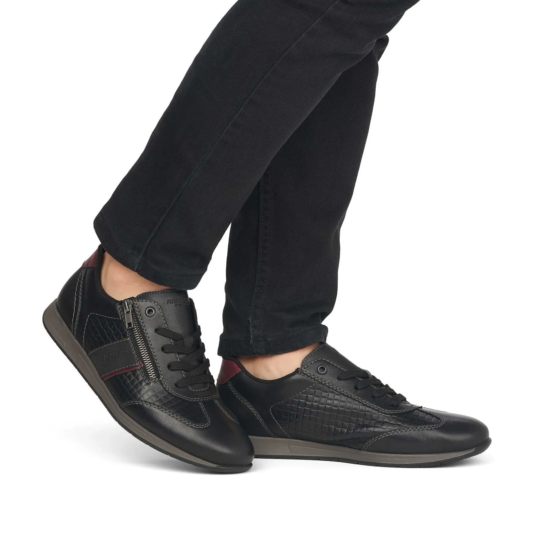 Rieker Men'S Lace-Up Shoes Asphalt Black