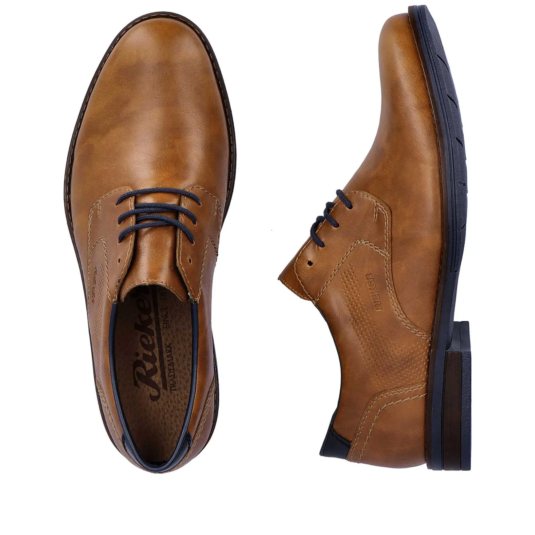 Rieker Men'S Lace-Up Shoes Nougat Brown