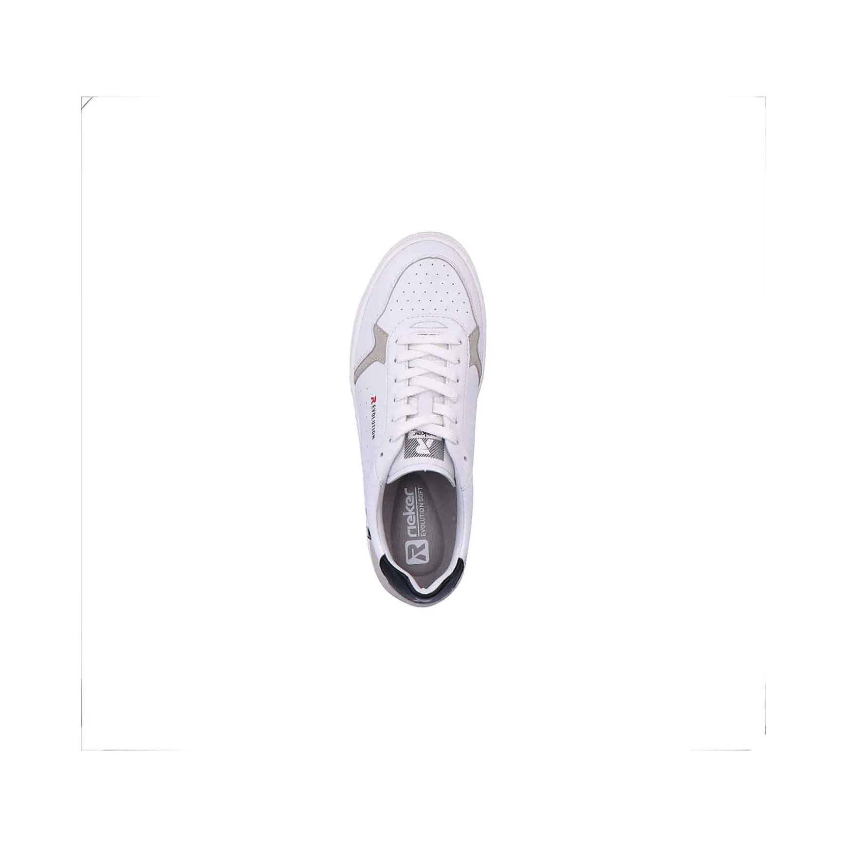 Rieker Men'S Low Sneaker Brilliant-White Graphite-Grey