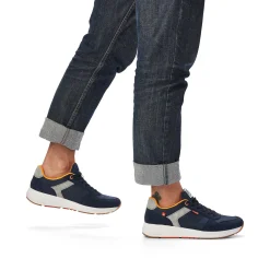 Rieker Men'S Low Sneaker Navy-Blue Steel-Grey