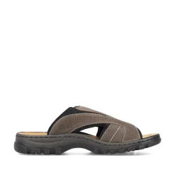 Rieker Men'S Mules Brown Gray