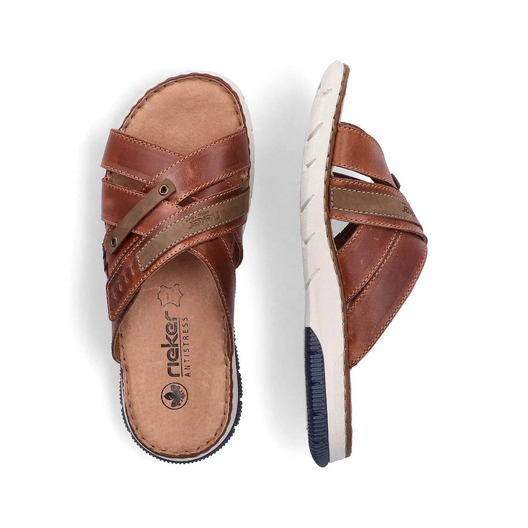 Rieker Men'S Mules Chestnut Brown