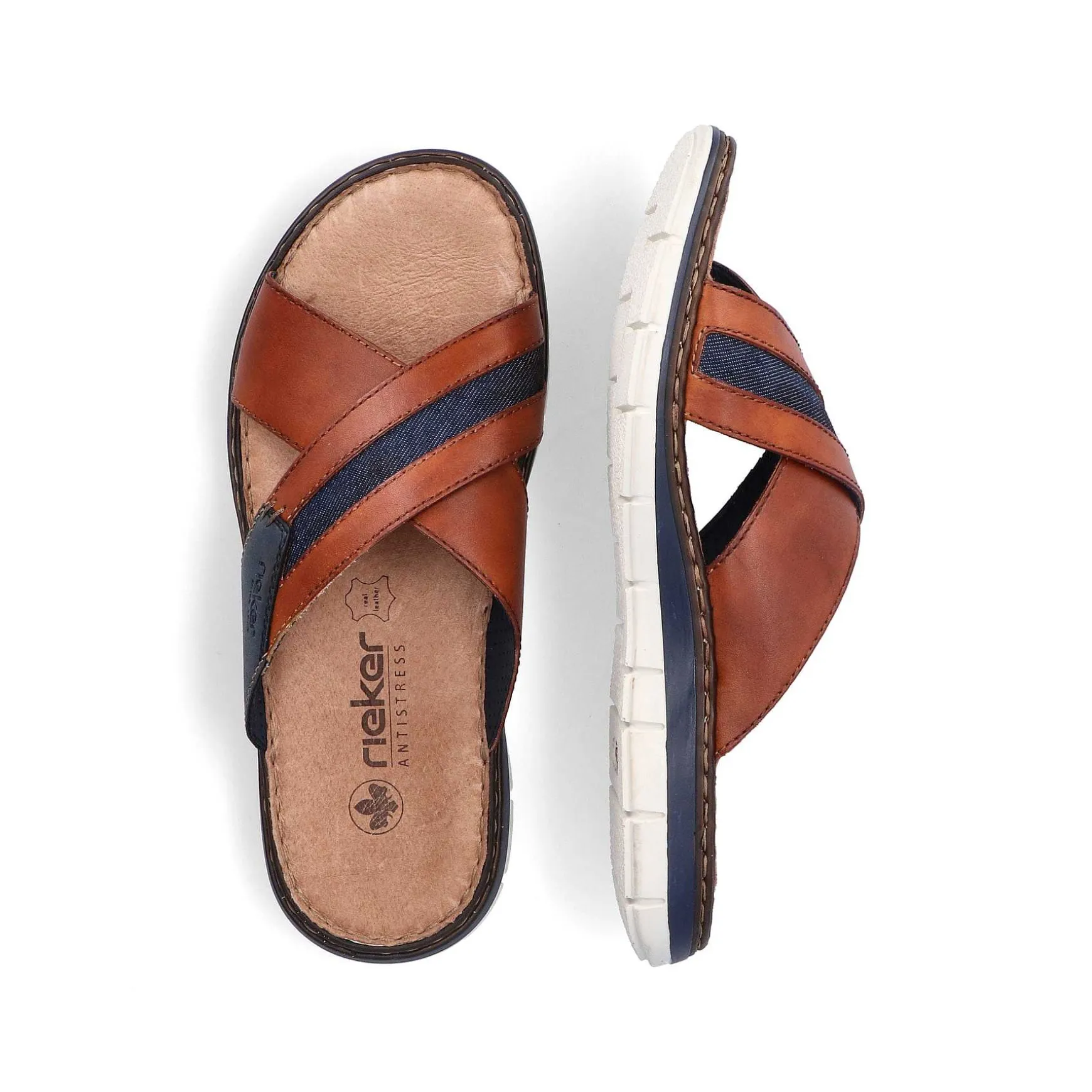 Rieker Men'S Mules Chestnut Brown