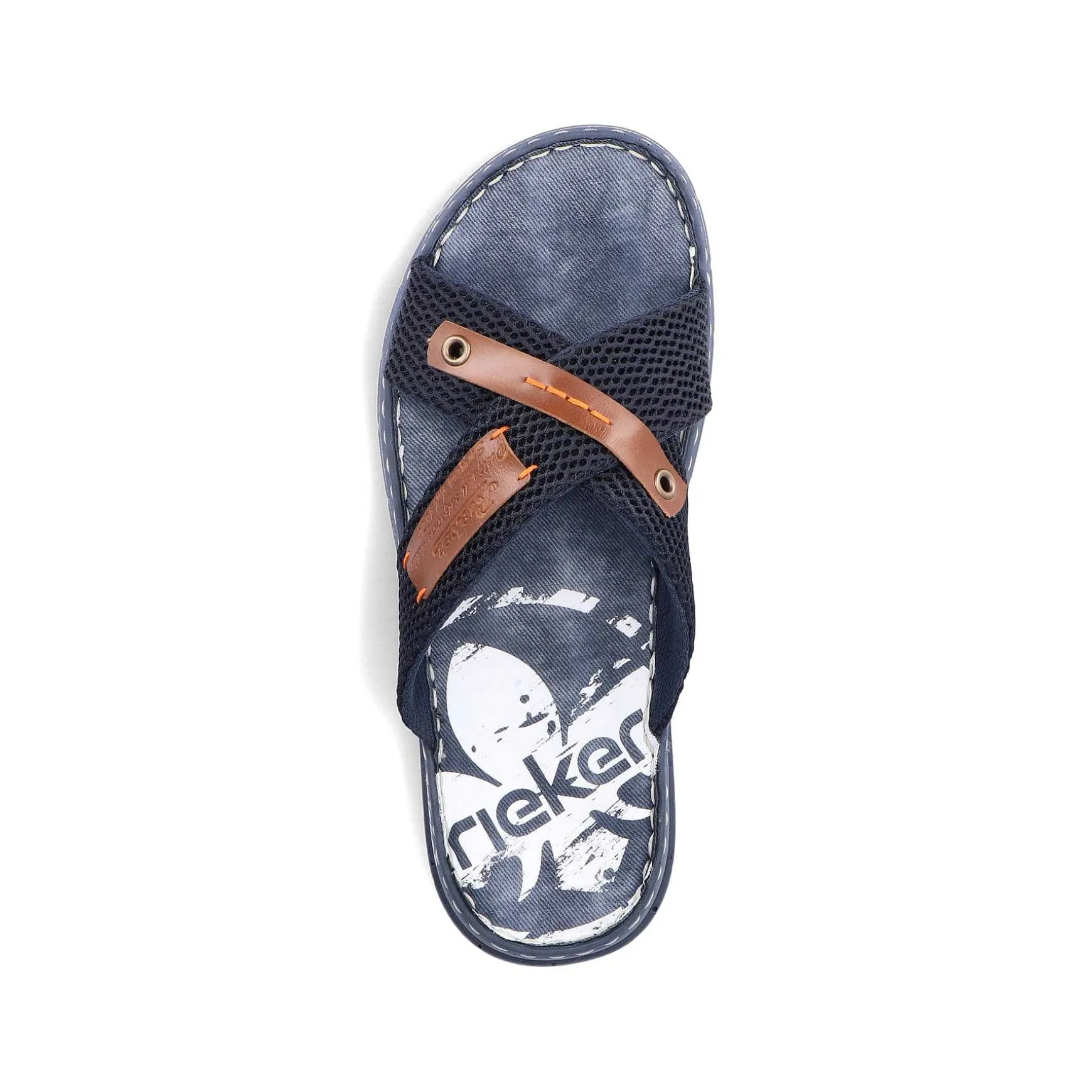 Rieker Men'S Mules Pacific Blue-Brown